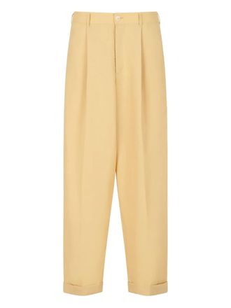 Marni pleated elasticated-waistband trousers - Yellow