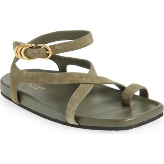 Rag & Bone Rue Ankle Strap Sandal in Olive Suede at Nordstrom, Size 5.5Us