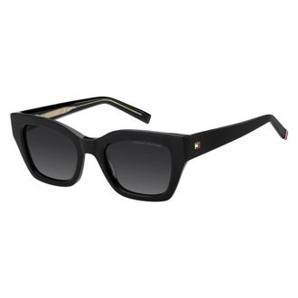 Tommy Hilfiger Sunglasses, female, Black, Size: 51 MM Cat Eye Sunglasses