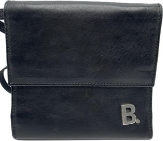 Balenciaga Black Leather Chain/Shoulder Wallet (Pre-Owned)