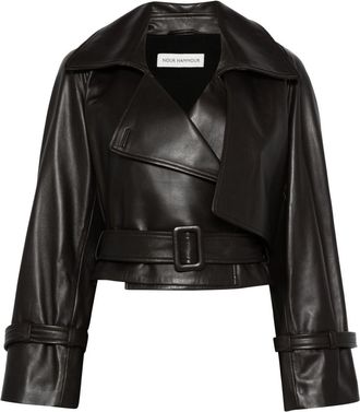 Nour Hammour Hatti jacket - women - Cupro/Viscose/Lambskin - 40 - Brown