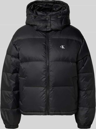 Calvin Klein Jeans Regular Fit Steppjacke mit Logo-Print Modell Midweight in Black, Größe XL