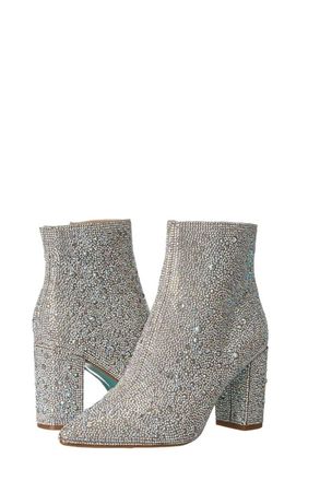 Betsey Johnson Cady Ankle Boot In Rhinestones