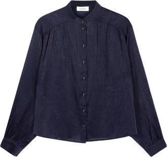 Aaiko Liv Blouse - Dames - Blouses & Shirts - Blauw - Maat: M Poliester