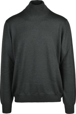 Gran Sasso Crew Neck Sweater in 100% Virgin Wool with Ribbed Finishing