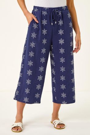 Roman Embroidered Cropped Trouser