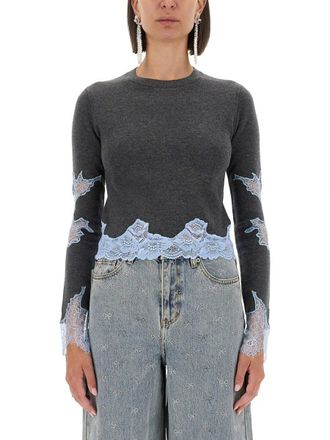 Self Portrait Jersey With Lace Inserts