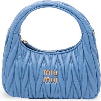 Miu Miu Wander Matelass&eacute; Leather Hobo Bag