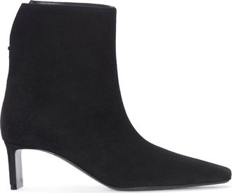 Khaite Black Suede Ankle Boots