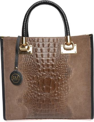 Roberta M Beige Rundleer Tas