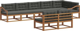 vidaXL Conjunto De Sof&aacute;s De Exterior 8 Uds. Natural Y Antracita Vidaxl