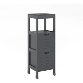 Vicco Armario Mediano Vilda, Gris, 30 X 89 Cm Con 2 Cajones, Vicco