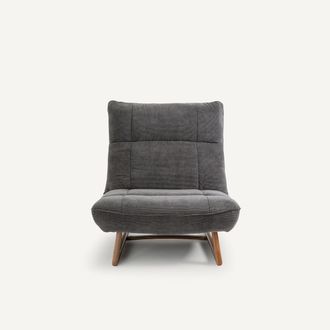 AM.PM Fauteuil notenhout en geribd fluwelen stof, Lafar