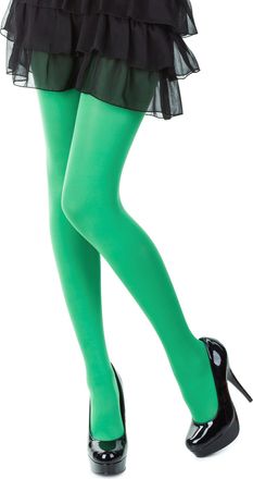 Romartex Womens Colourful Opaque 40 Denier Tights, M, light green