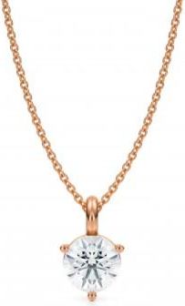 Allurez Lab Diamond 3-Prong Pendant Necklace 14K Rose Gold (1.00ct)