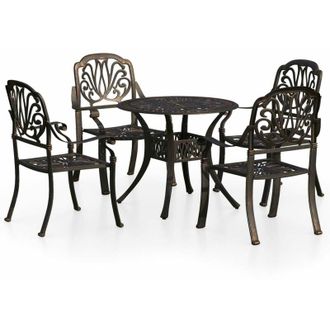 vidaXL 5 Pcs Bistro Set De Aluminio Cast Bronce - 289599