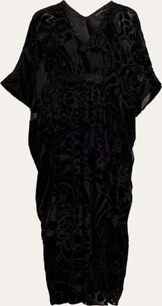 Natori Nouveau Velvet Beaded Burnout Caftan