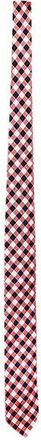 Thom Sweeney red & black gingham silk tie