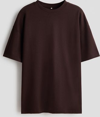 H&M T-Shirt in Cooling Oversized Fit - Brown