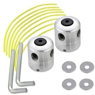 OEM Juego De 2 Cabezales Universales De Aluminio Para Desbrozadora, Doble Carrete De Hilo De Nailon, Accesorios Para Cortac&eacute;sped, Aptos Para Cortac&eacute;spedes