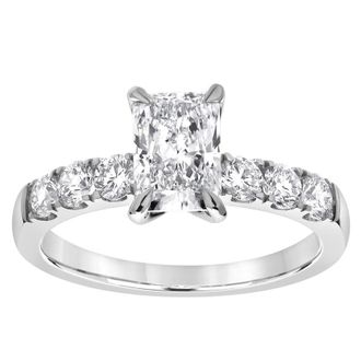 Grown Brilliance 1.60 Carat 14K White Gold Radiant Lab Grown Diamond Engagement Ring for Women- Color/Clarity-F/VS
