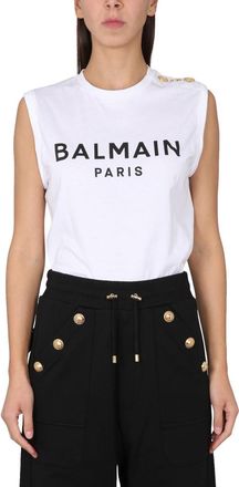 Balmain T-Shirt With Logo-Donna
