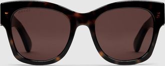 Gucci Butterfly Frame Sunglasses, Brown