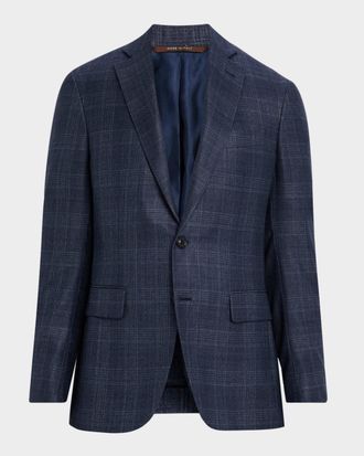Canali Men & apos;s Tonal Plaid Wool Stretch Sport Coat