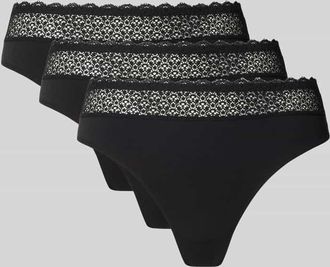 Triumph String mit Spitzenbesatz in Black, Größe XL