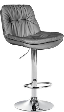 Clp Clp - Taburete De Bar Laurel En Polipiel Gris Metal Cromado