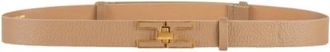 Elisabetta Franchi Leren Riem - Dames - Riemen - Bruin - S - Leer - Accessoires