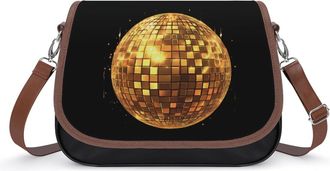 Generic Golden Disco Ball Small Womens Crossbody Bags Shoulder Handbag with Adjustable Strap for Travel