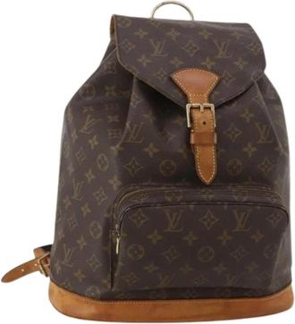 Louis Vuitton Pre-owned Montsouris GM Rugzak - Dames - Vintage Rugzakken - Bruin - ONE Size - Leer - Vintage