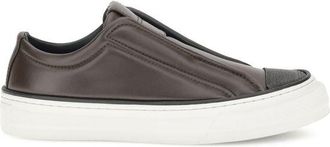 Brunello Cucinelli Black Calf Leather Bos Taurus Low Top Womens Sneakers