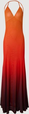 Karen Millen Womens Ombre Sunset Mesh Strappy Beach Dress - Orange - Size X-Small