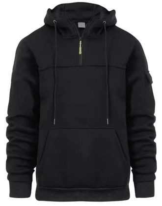 Generic Weighted Hoodie for Anxiety, Weighted Hoodie for Anxiety Women, Solid Color Long Sleeve Sweatshirts for Men (Black,XL)