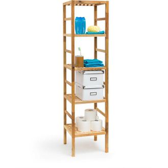 Relaxdays Relaxdays - Estante Para Ba&ntilde;o 3 Dif. Medidas, Medidas: 85/117/150 X 35.5 X 35.5 Cm, 3.3 Kg, 5 Baldas, Color Natural