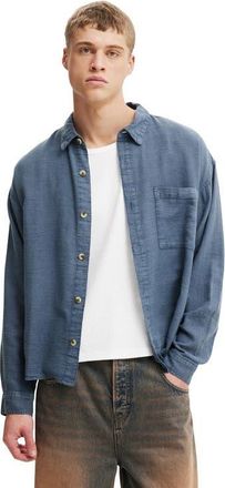 Cotton On Mens Washed Long Sleeve Shirt in Washed Navy at Nordstrom, Size Xx-Large