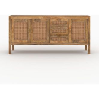 Rendez-Vous D&eacute;co Aparador De 3 Puertas Y 3 Cajones En Ca&ntilde;a - Tiki