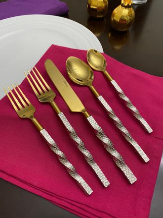 Vibhsa Desinger 20 Piece Gold Flatware Set