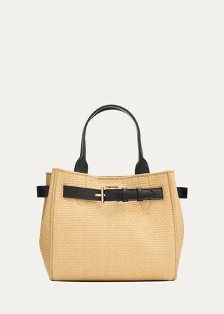Tom Ford Audrey Small Raffia Top-Handle Bag