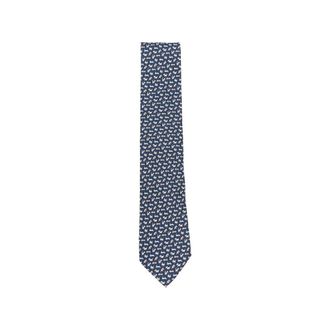 Ferragamo Ties, male, Blue, Size: ONE SIZE Dog Print Tie