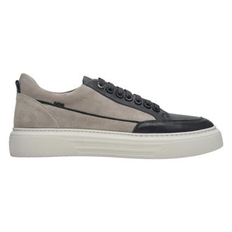 Estro & Luminara Grey & Black Velour Low-Top Trainers - male - Estro - Sneakers - Multicolor - 11 UK - Shoes