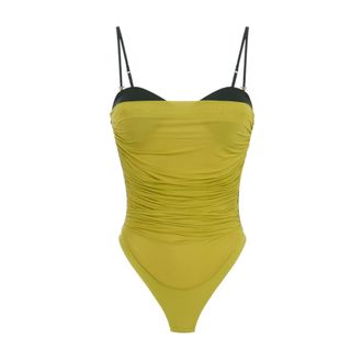 Elisabetta Franchi Body, female, Green, Size: XL Slim Fit Jersey Stretch Body