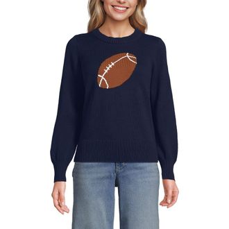 Lands End Drifter Sports Icon Sweater in Football/navy at Nordstrom, Size X-Large