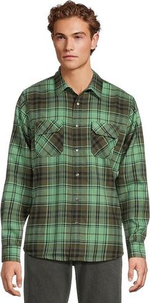 FlyLow Handlebar Tech Flannel Mens Clothing Gecko/Evergreen Plaid : XL, Polyester