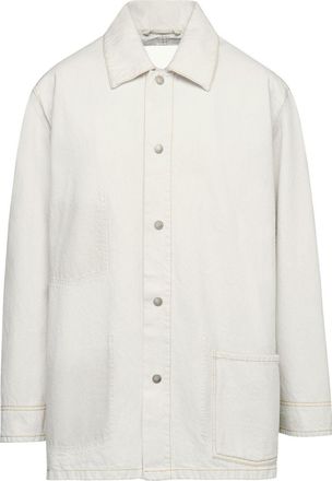 Maison Margiela Selvedge denim shirt jacket - women - Cotton - 40 - White