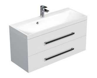 Puma Naturel - Mueble De Cuarto De Ba&ntilde;o Con Lavabo Cube Way 100x40 Cm Blanco Brillo (cube2100zbl)