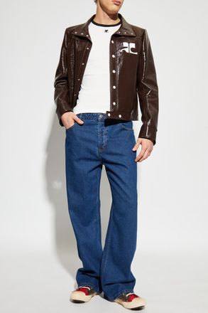 Courrèges Jacket With Logo, Mens, Brown