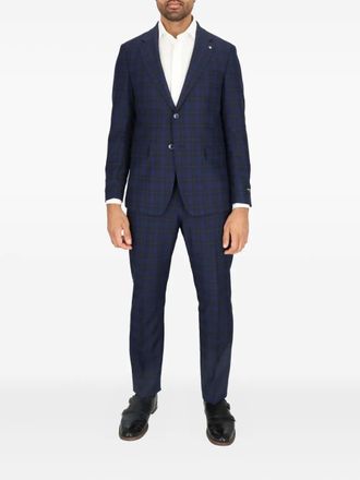 Scotch & Soda checked button-fastening suit - men - Fabric - 40 - Blue